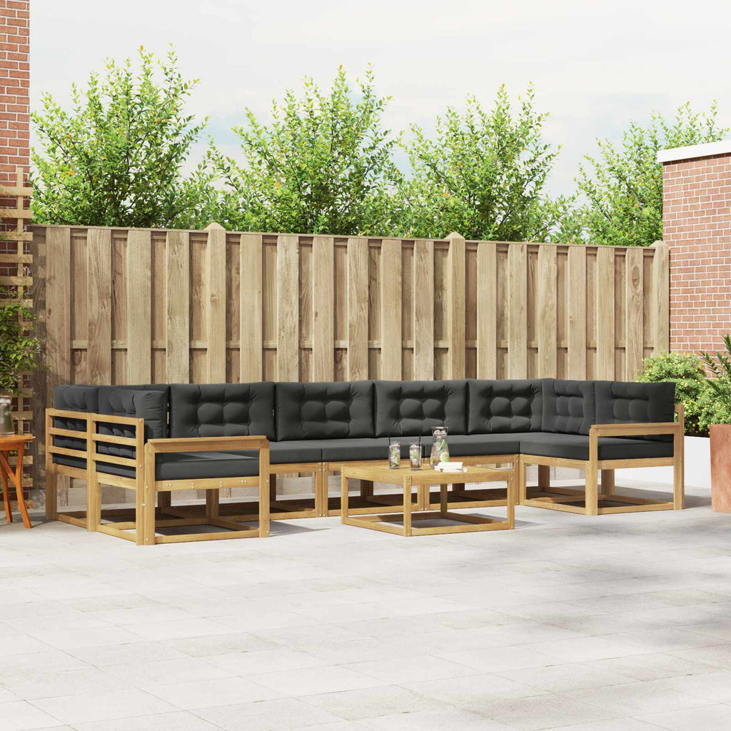 Outdoor-Sofagarnitur mit Kissen 6 pcs Weiß und Anthrazit