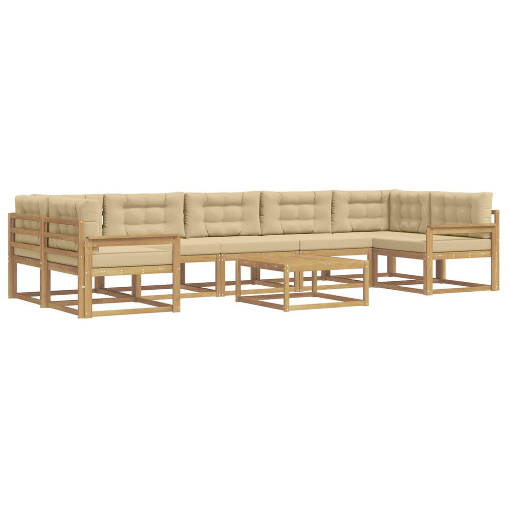 Outdoor-Sofagarnitur mit Kissen 6 pcs Weiß und Beige