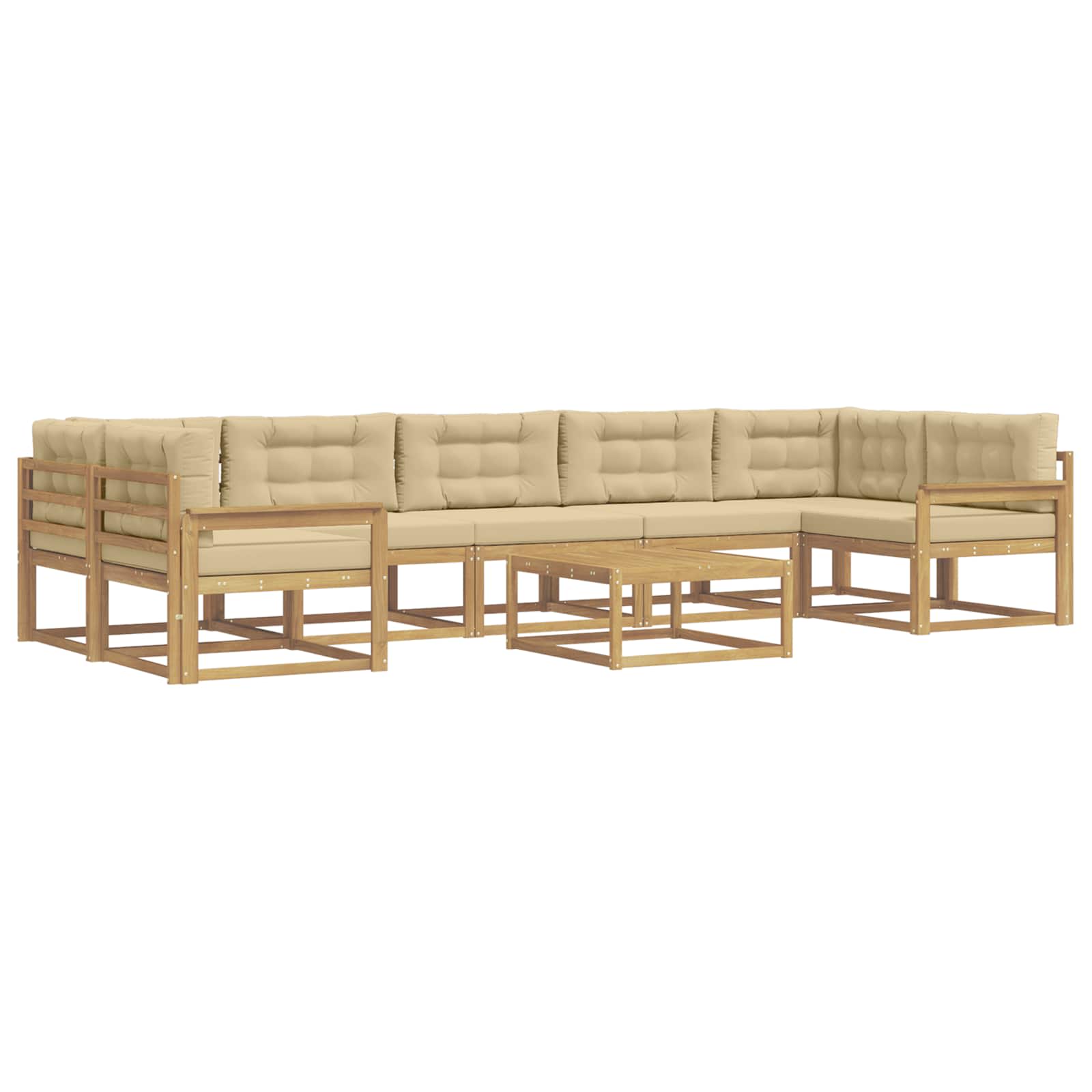 Outdoor-Sofagarnitur mit Kissen 6 pcs Weiß und Beige