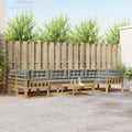 Outdoor-Sofagarnitur mit Kissen 6 pcs Weiß und Hellgrau