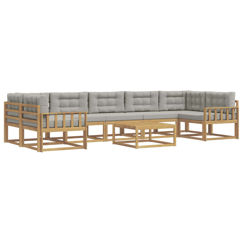 Outdoor-Sofagarnitur mit Kissen 6 pcs Weiß und Hellgrau
