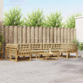 Outdoor-Sofagarnitur mit Kissen 6 pcs Weiß und Beige