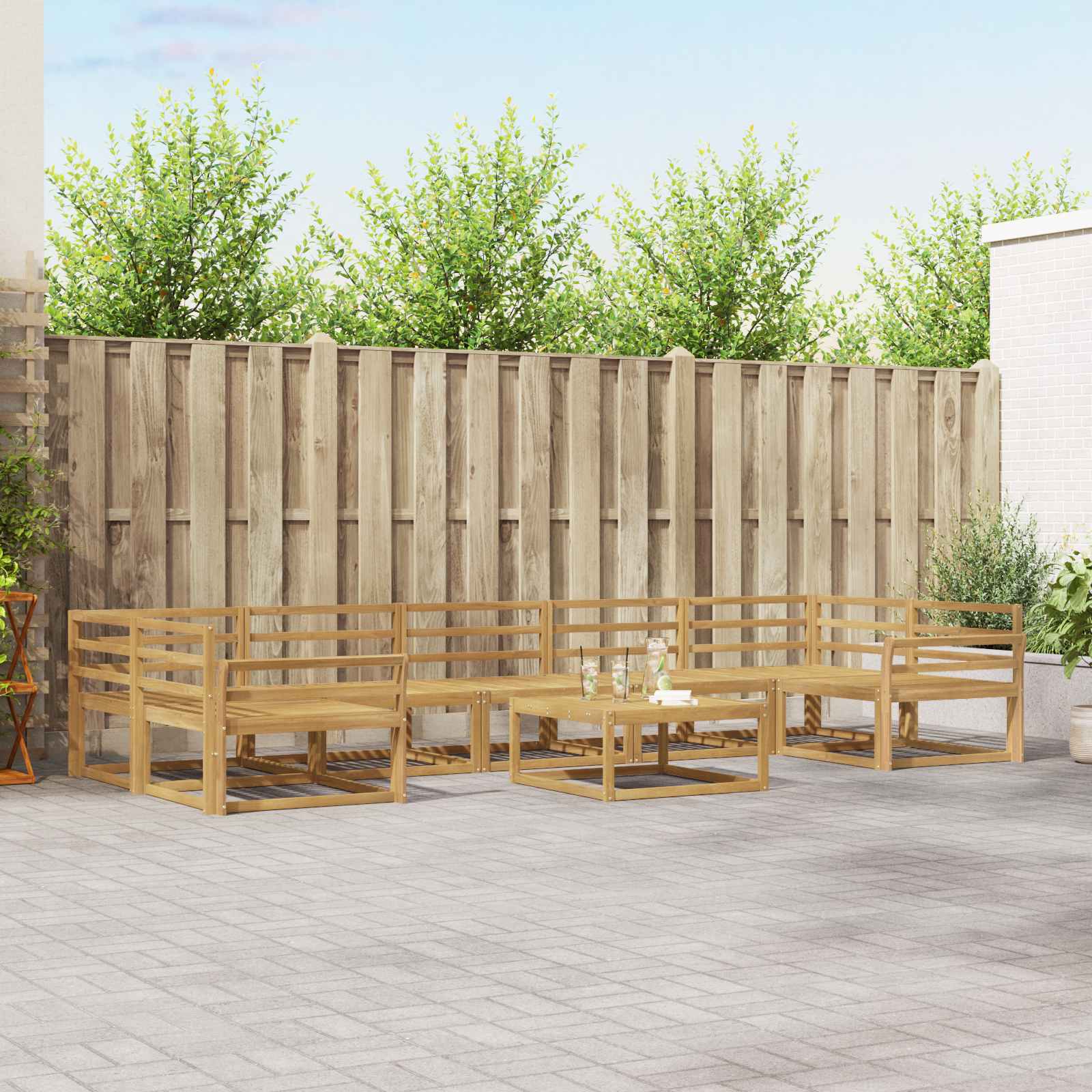 Outdoor-Sofagarnitur 8 pcs Weiß