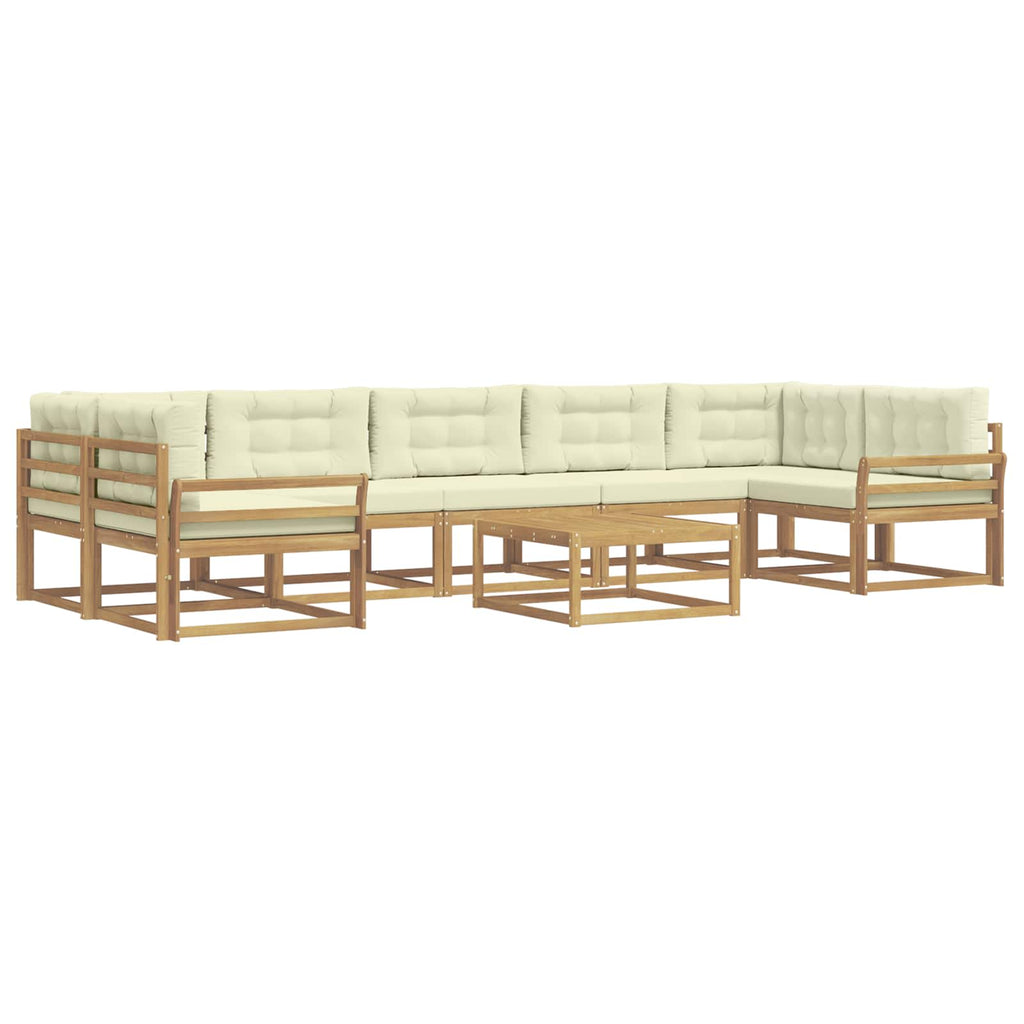 Outdoor-Sofagarnitur mit Kissen 6 pcs Weiß und Creme