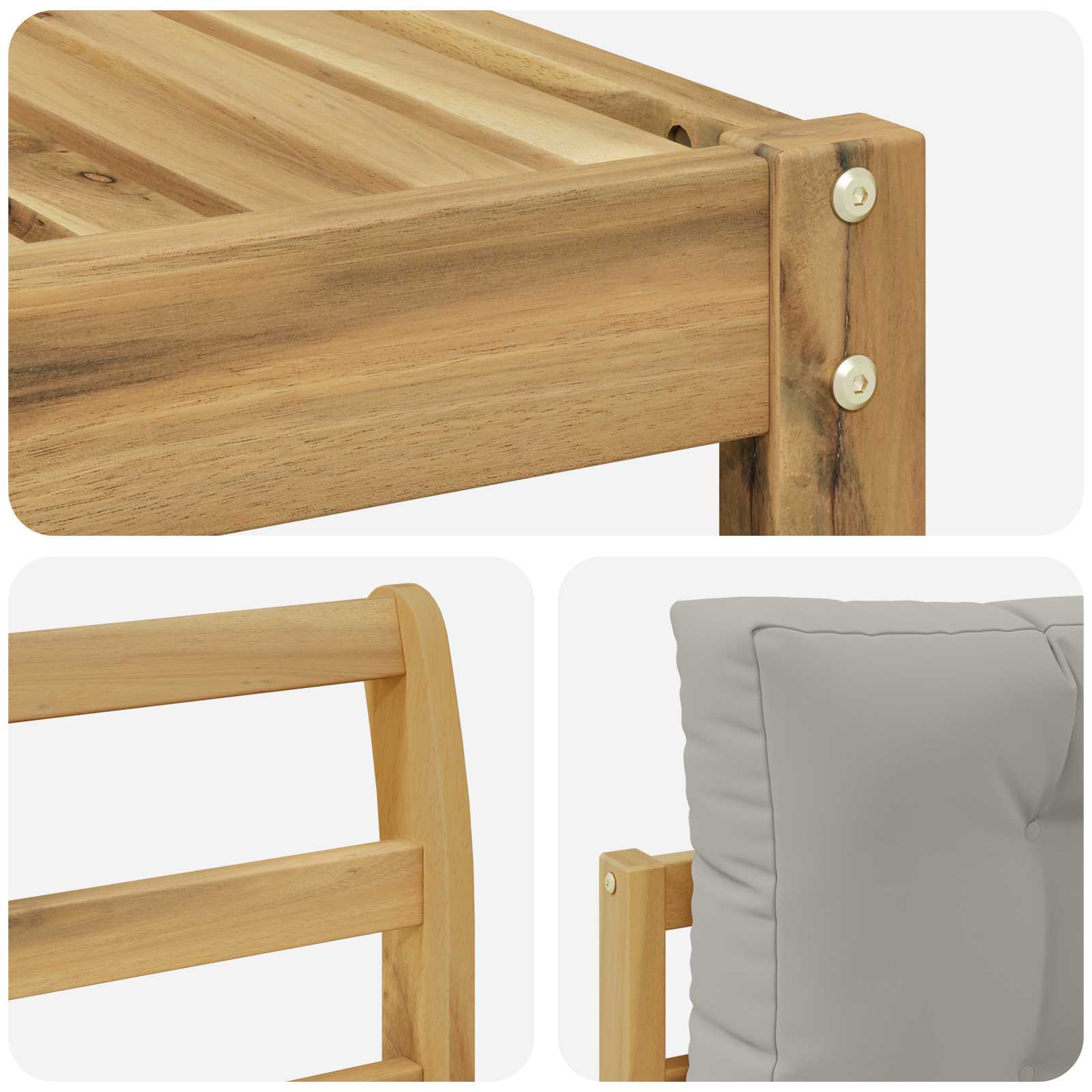 Outdoor-Sofagarnitur mit Kissen 6 pcs Weiß und Hellgrau