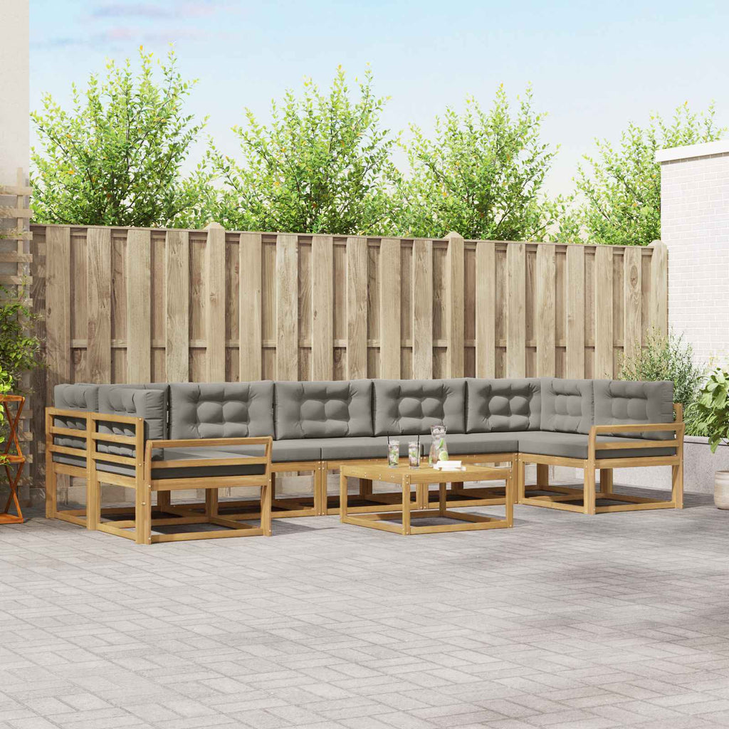 Outdoor-Sofagarnitur mit Kissen 6 pcs Weiß und Hellgrau