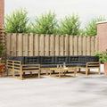Outdoor-Sofagarnitur mit Kissen 6 pcs Weiß und Anthrazit
