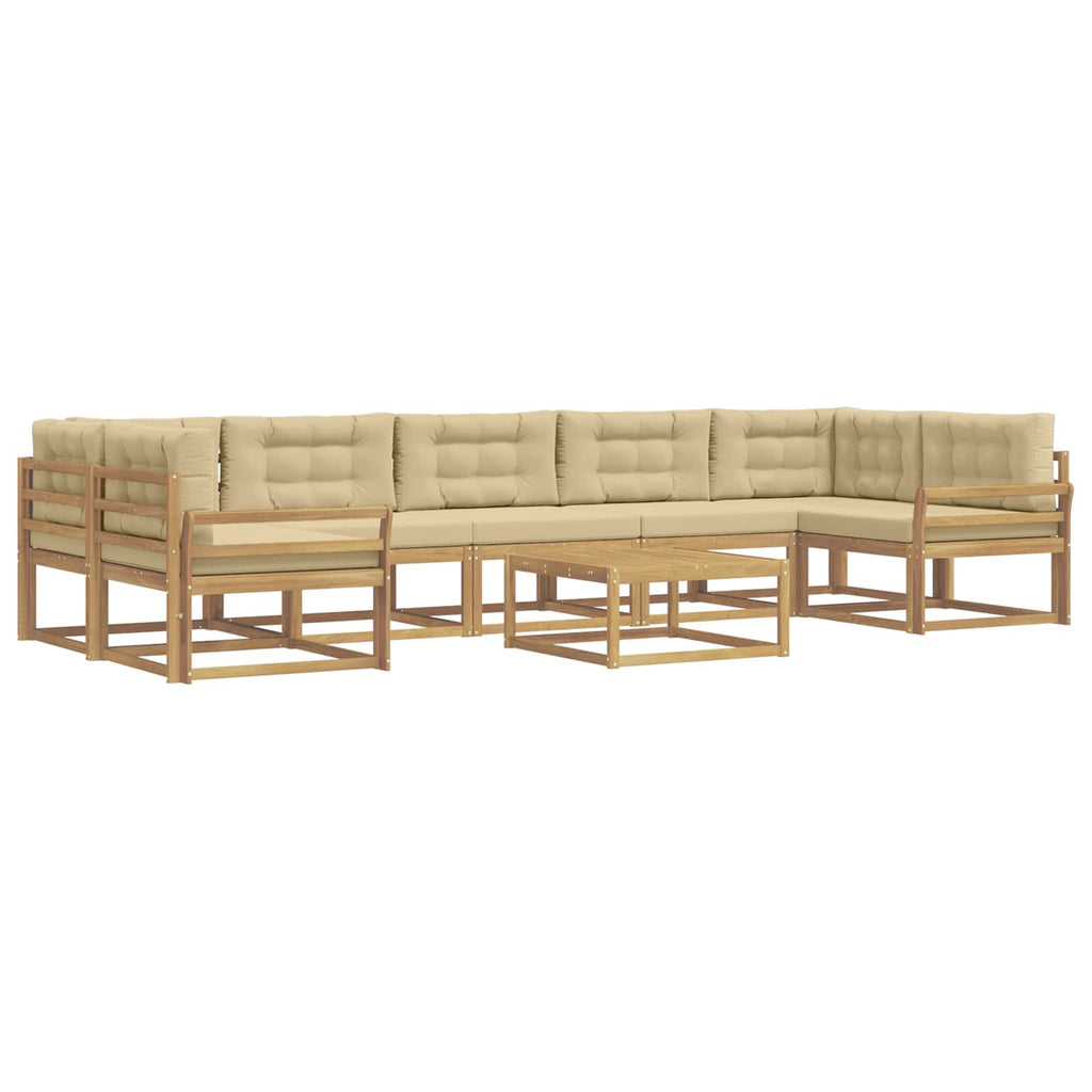 Outdoor-Sofagarnitur mit Kissen 6 pcs Weiß und Beige