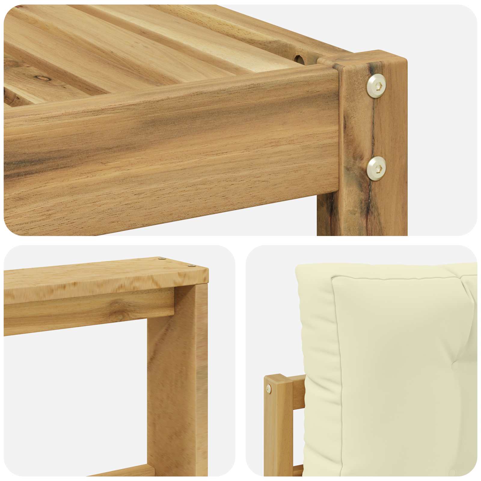 Outdoor-Sofagarnitur mit Kissen 6 pcs Weiß und Creme