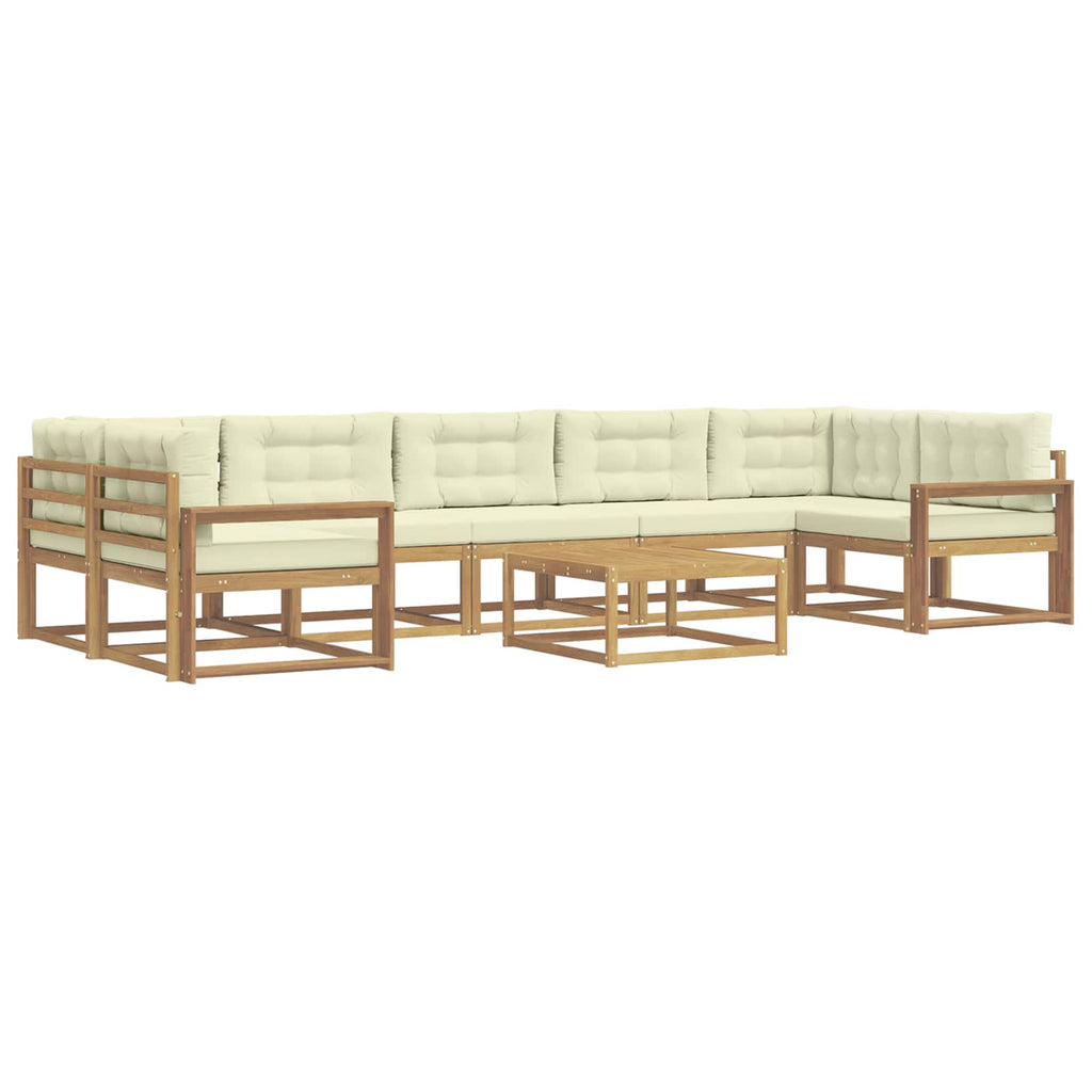 Outdoor-Sofagarnitur mit Kissen 6 pcs Weiß und Creme