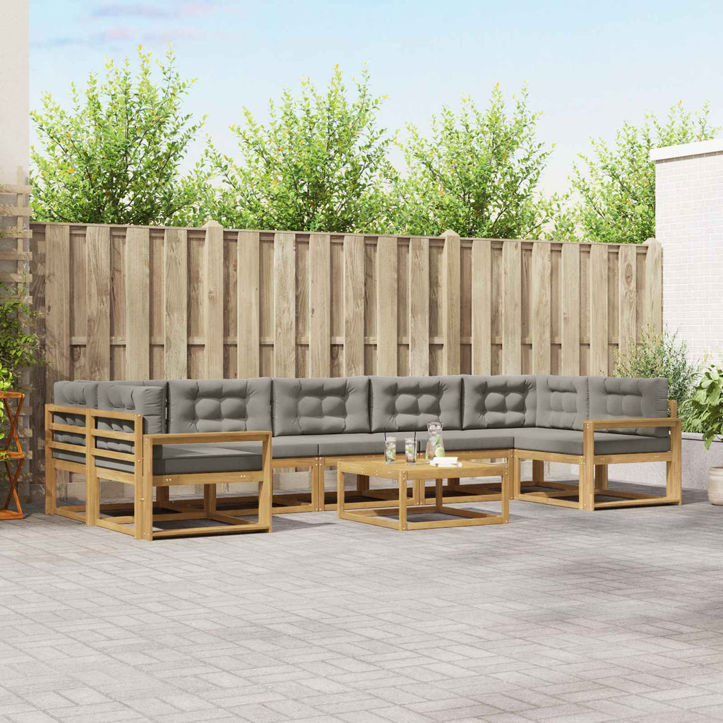 Outdoor-Sofagarnitur mit Kissen 6 pcs Weiß und Hellgrau