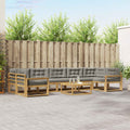 Outdoor-Sofagarnitur mit Kissen 6 pcs Weiß und Hellgrau