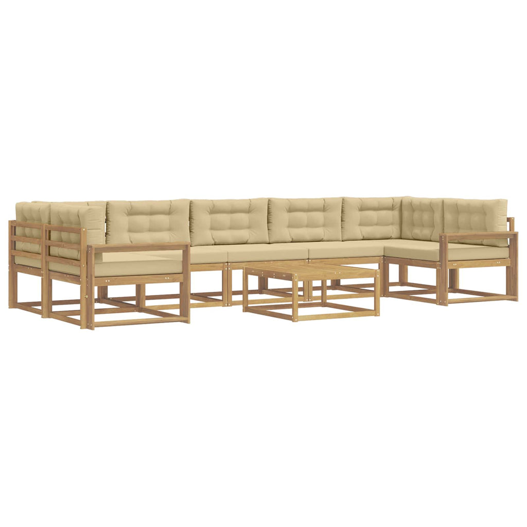 Outdoor-Sofagarnitur mit Kissen 6 pcs Weiß und Beige