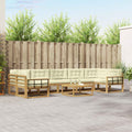 Outdoor-Sofagarnitur mit Kissen 6 pcs Weiß und Creme