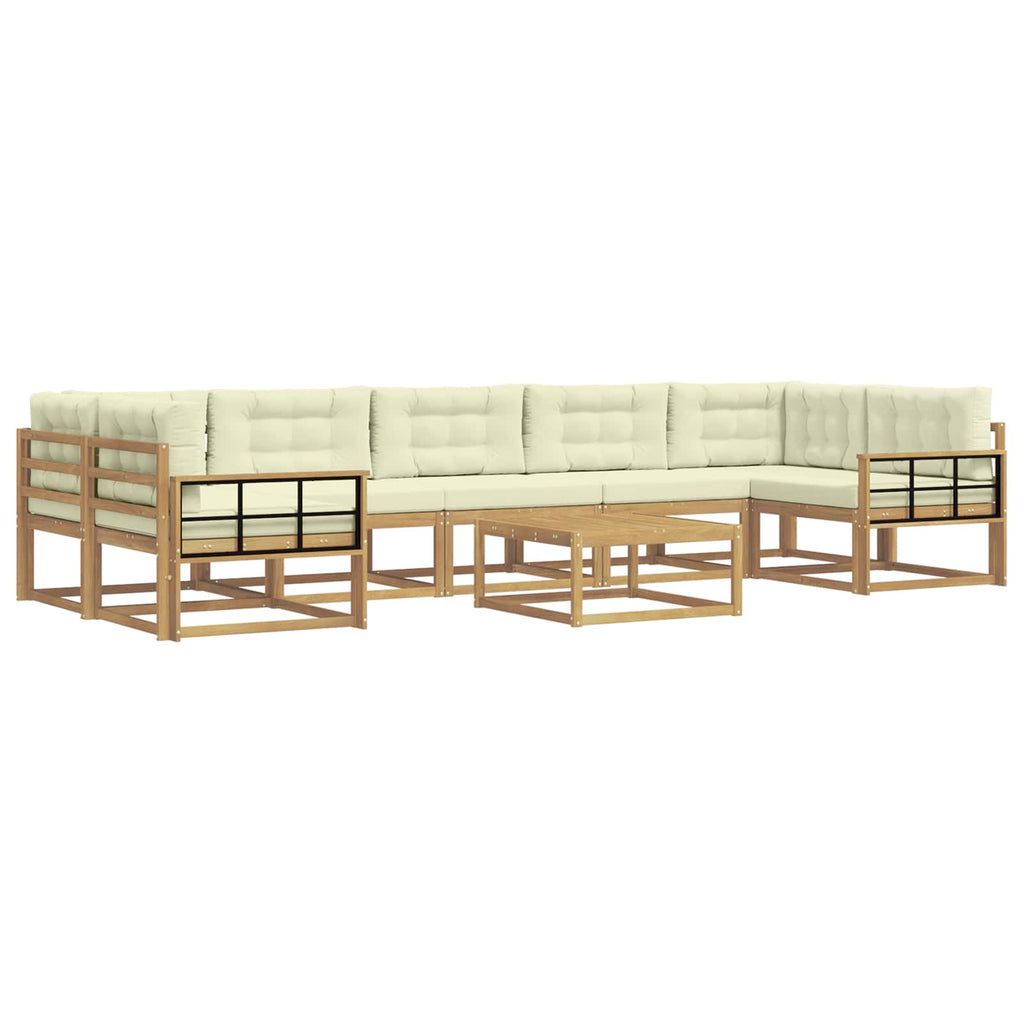 Outdoor-Sofagarnitur mit Kissen 6 pcs Weiß und Creme