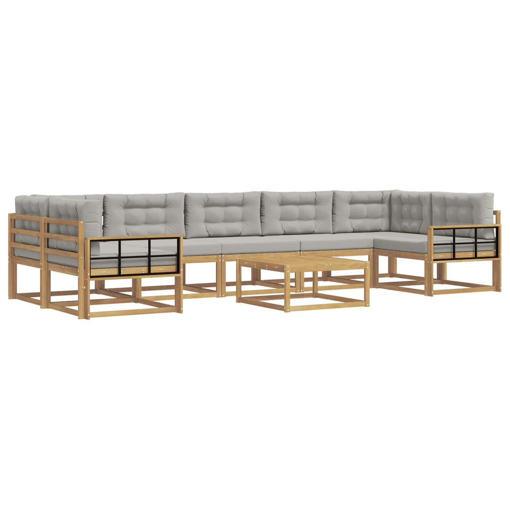 Outdoor-Sofagarnitur mit Kissen 6 pcs Weiß und Hellgrau