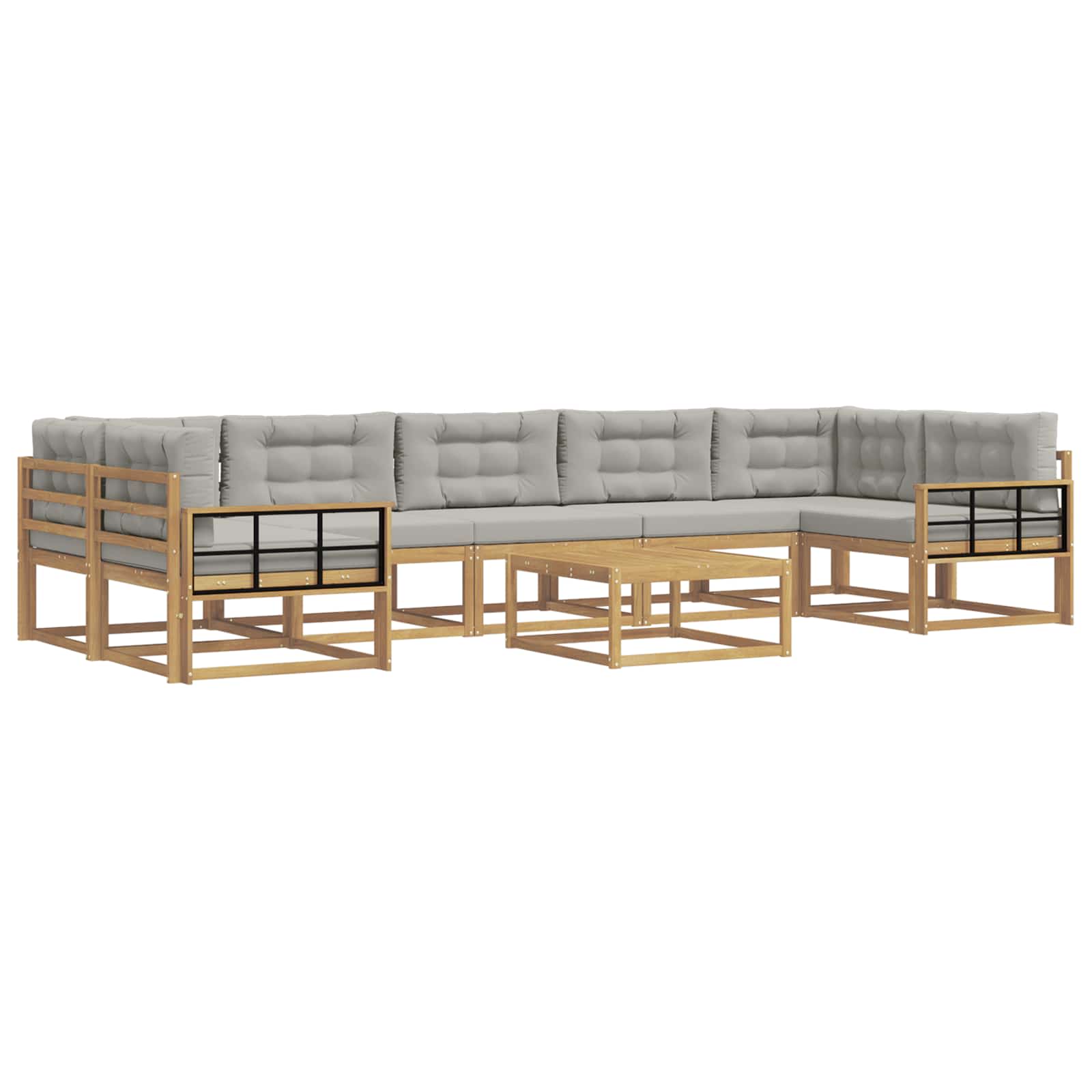 Outdoor-Sofagarnitur mit Kissen 6 pcs Weiß und Hellgrau