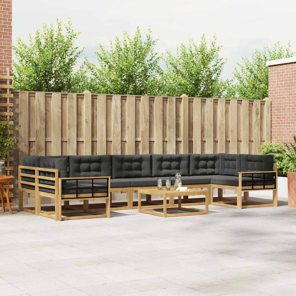 Outdoor-Sofagarnitur mit Kissen 6 pcs Weiß und Anthrazit