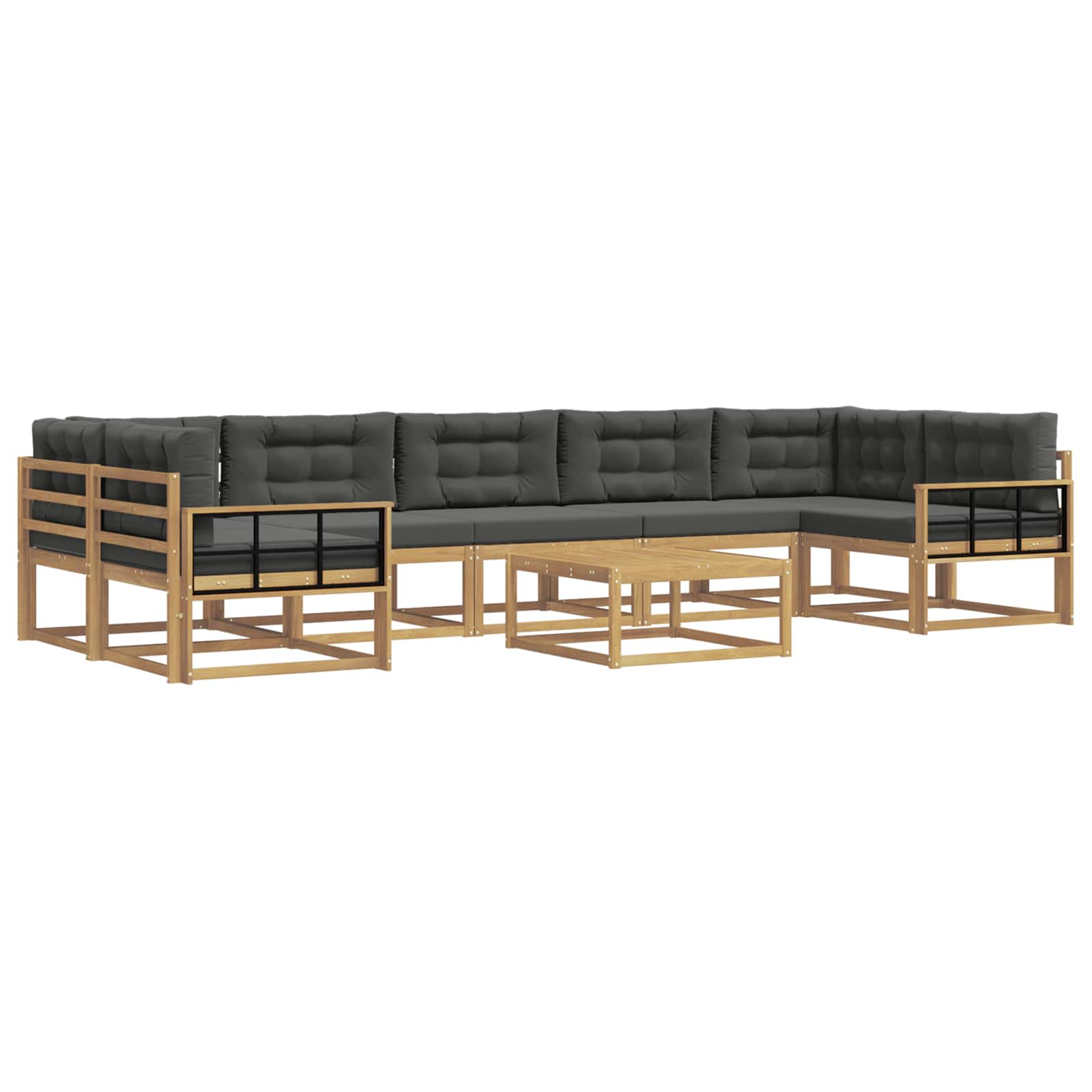 Outdoor-Sofagarnitur mit Kissen 6 pcs Weiß und Anthrazit