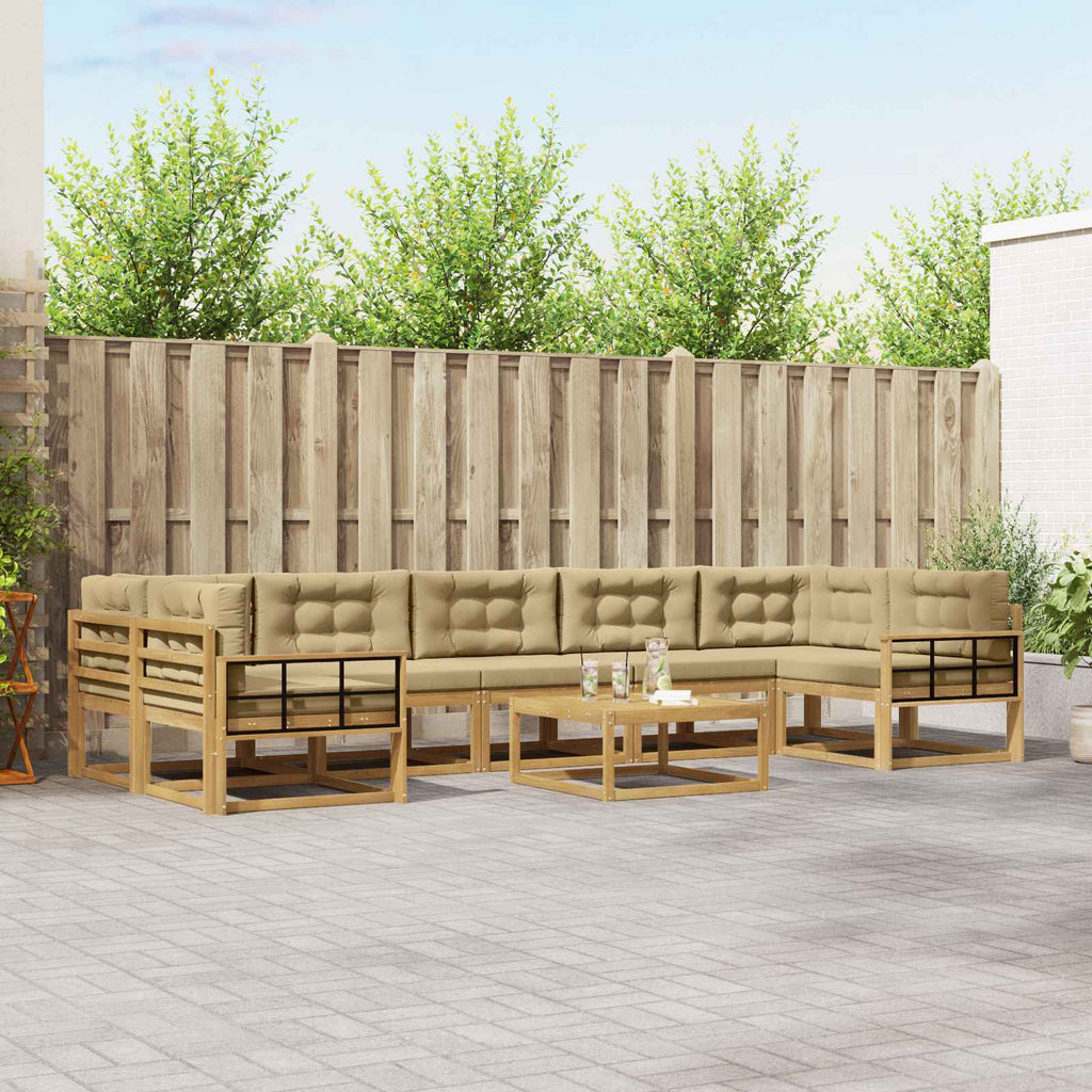 Outdoor-Sofagarnitur mit Kissen 6 pcs Weiß und Beige