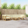 Outdoor-Sofagarnitur mit Kissen 6 pcs Weiß und Creme