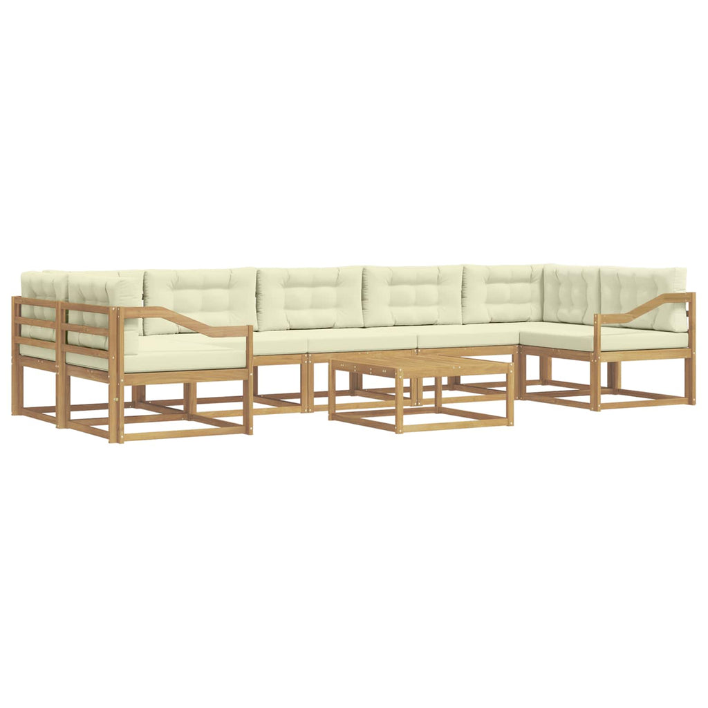 Outdoor-Sofagarnitur mit Kissen 6 pcs Weiß und Creme