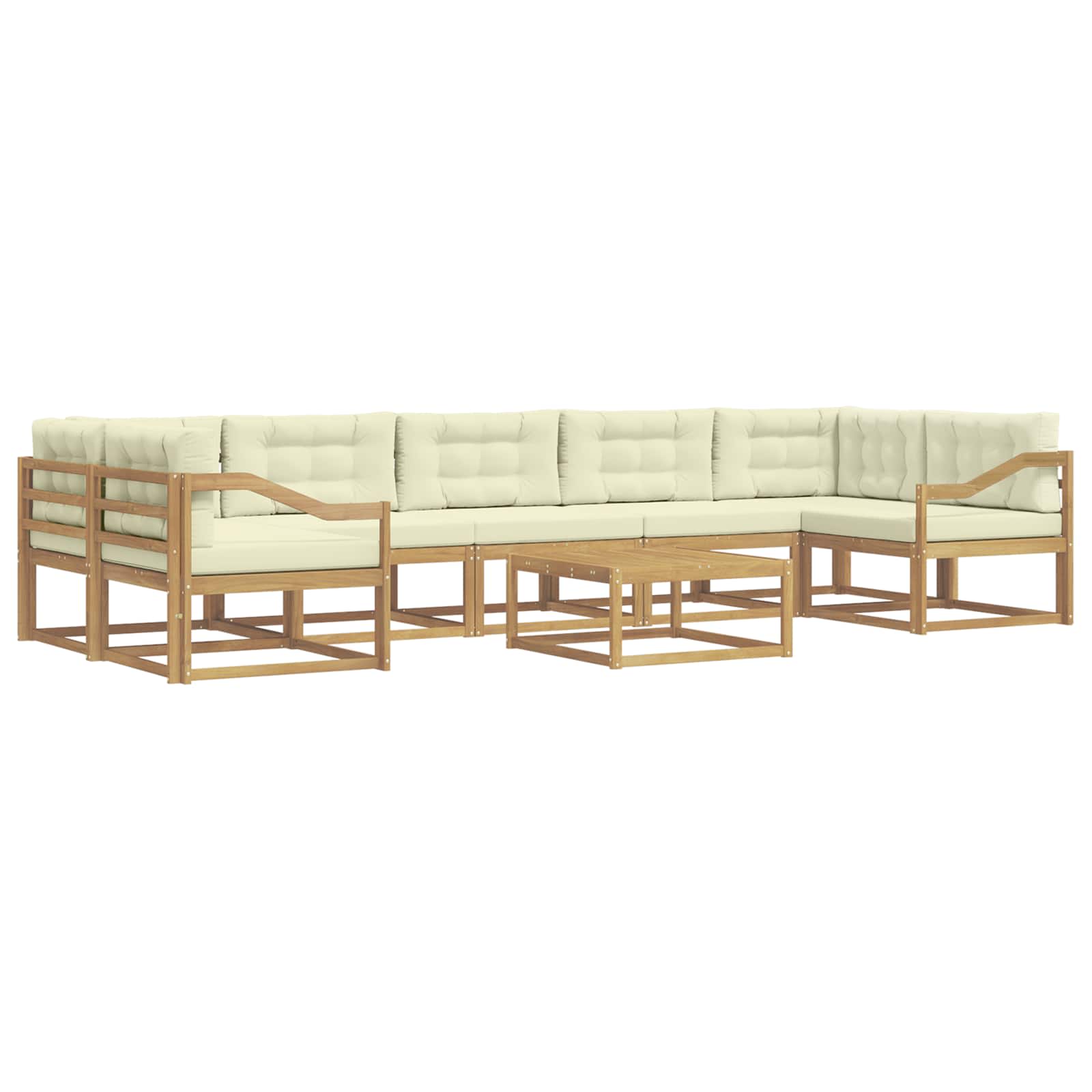 Outdoor-Sofagarnitur mit Kissen 6 pcs Weiß und Creme