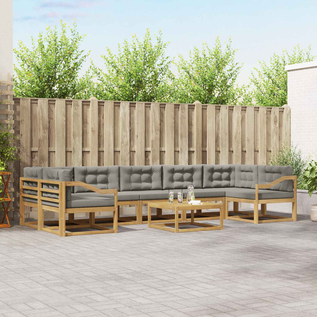 Outdoor-Sofagarnitur mit Kissen 6 pcs Weiß und Hellgrau