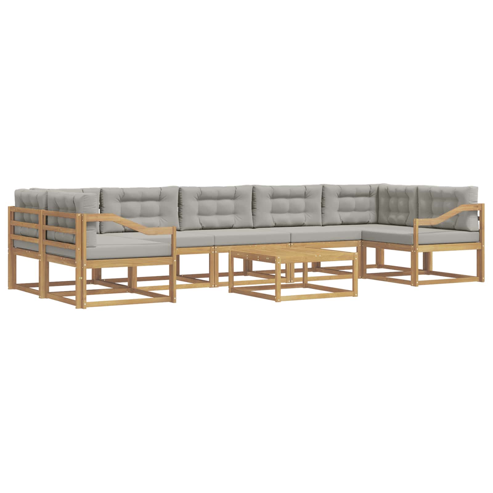 Outdoor-Sofagarnitur mit Kissen 6 pcs Weiß und Hellgrau