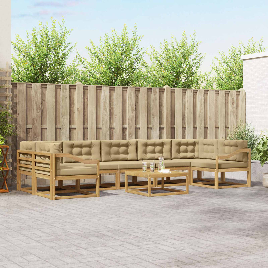 Outdoor-Sofagarnitur mit Kissen 6 pcs Weiß und Beige