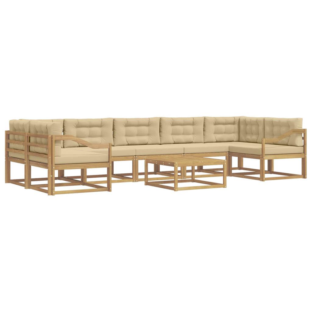 Outdoor-Sofagarnitur mit Kissen 6 pcs Weiß und Beige