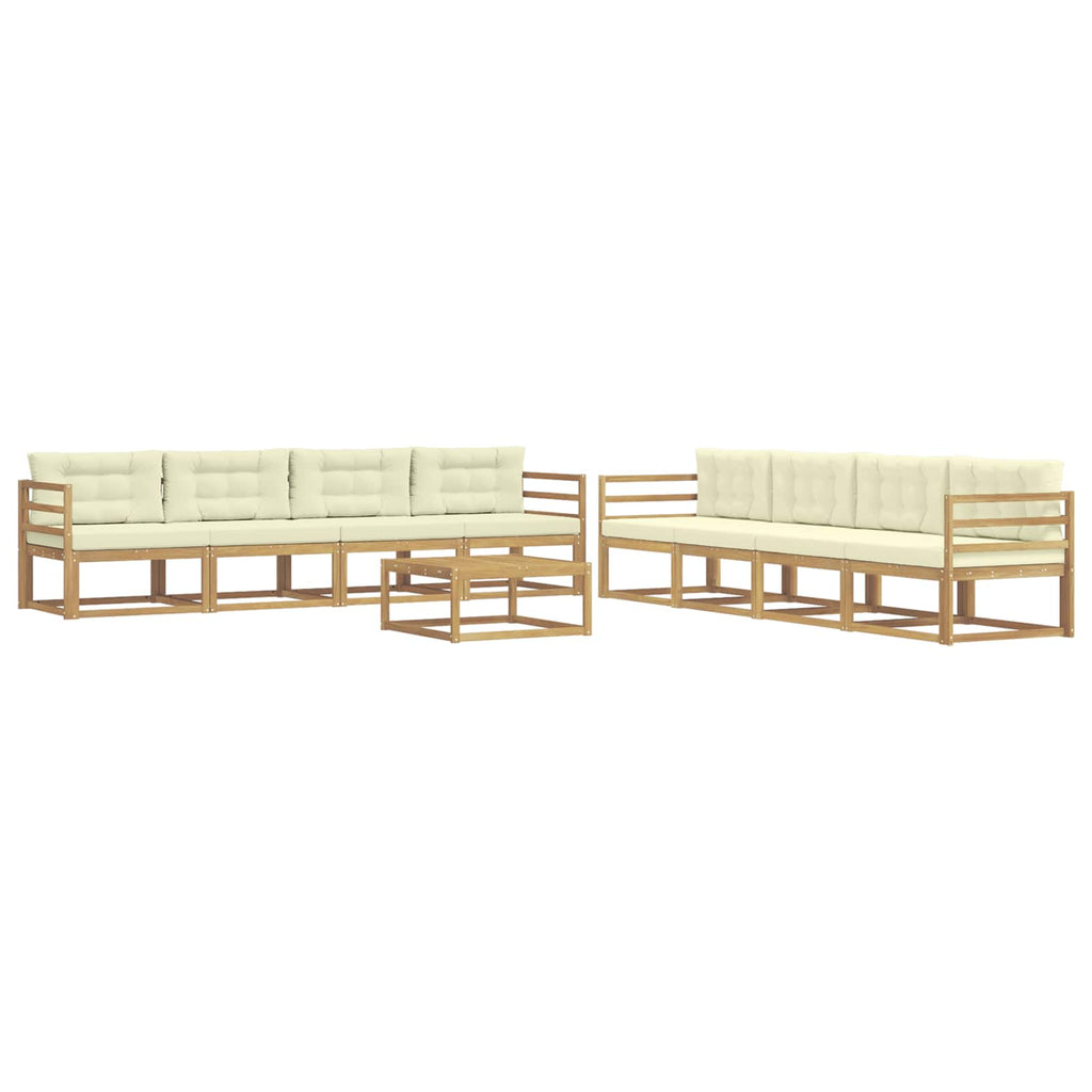 Outdoor-Sofagarnitur 9 pcs Weiß und Creme 79 x 79 x 37 cm