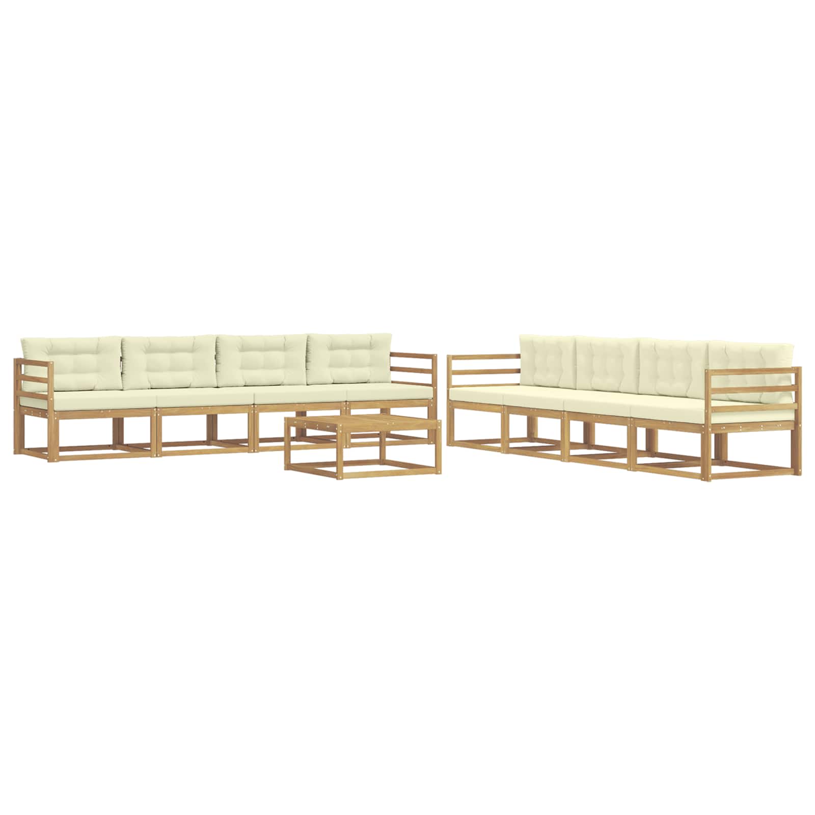 Outdoor-Sofagarnitur 9 pcs Weiß und Creme 79 x 79 x 37 cm