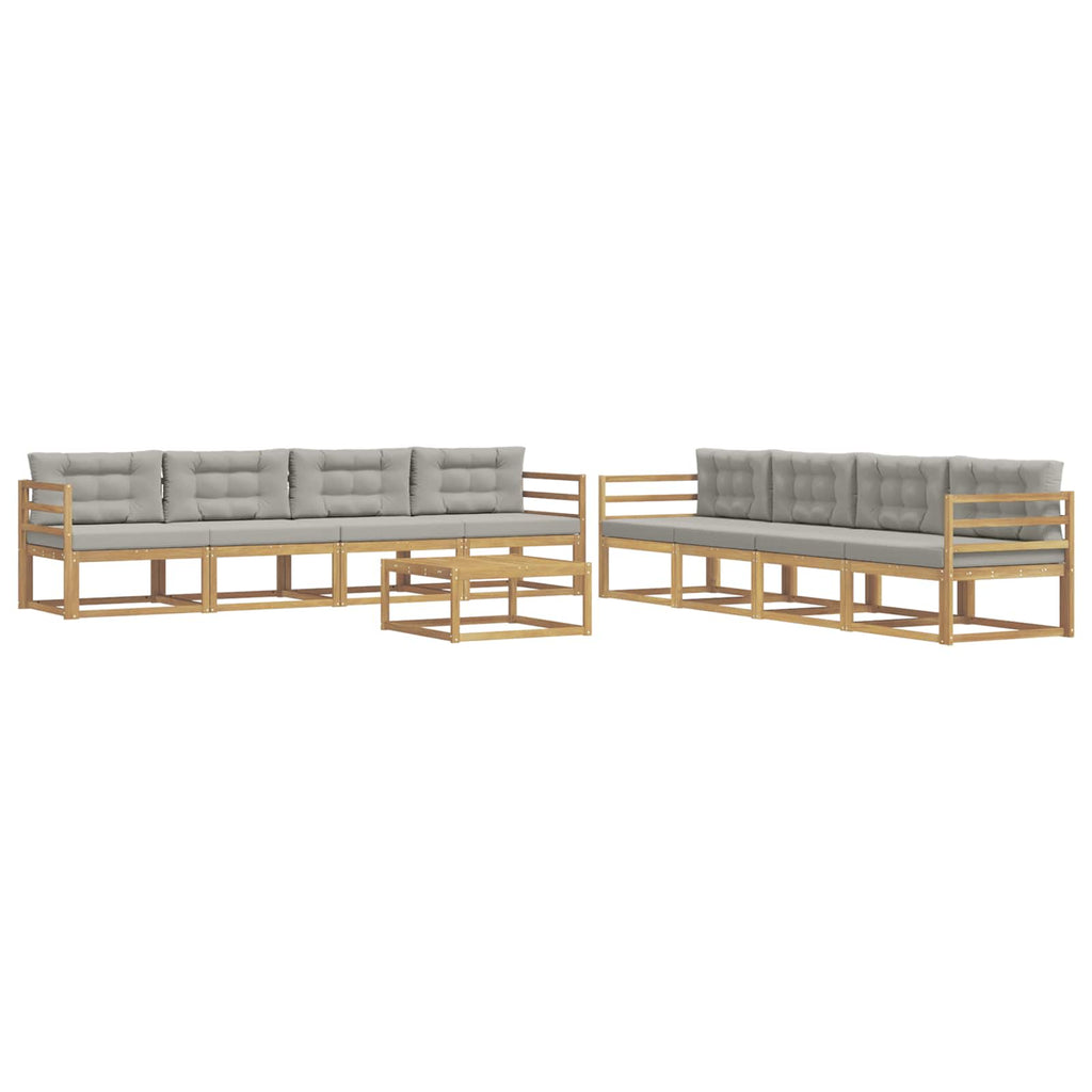 Outdoor-Sofagarnitur 9 pcs Weiß und Hellgrau 79 x 79 x 37 cm