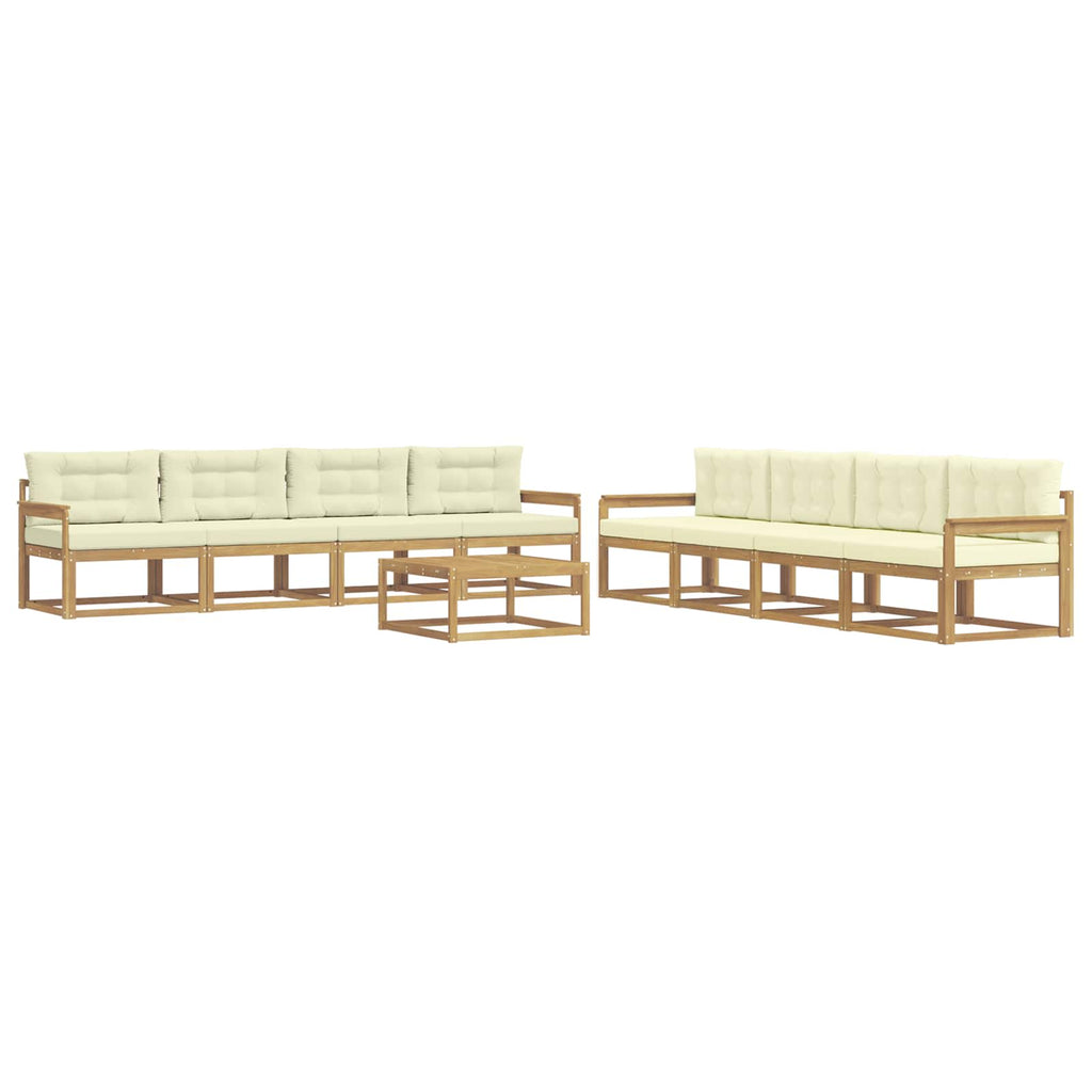 Outdoor-Sofagarnitur 9 pcs Weiß und Creme 79 x 79 x 37 cm
