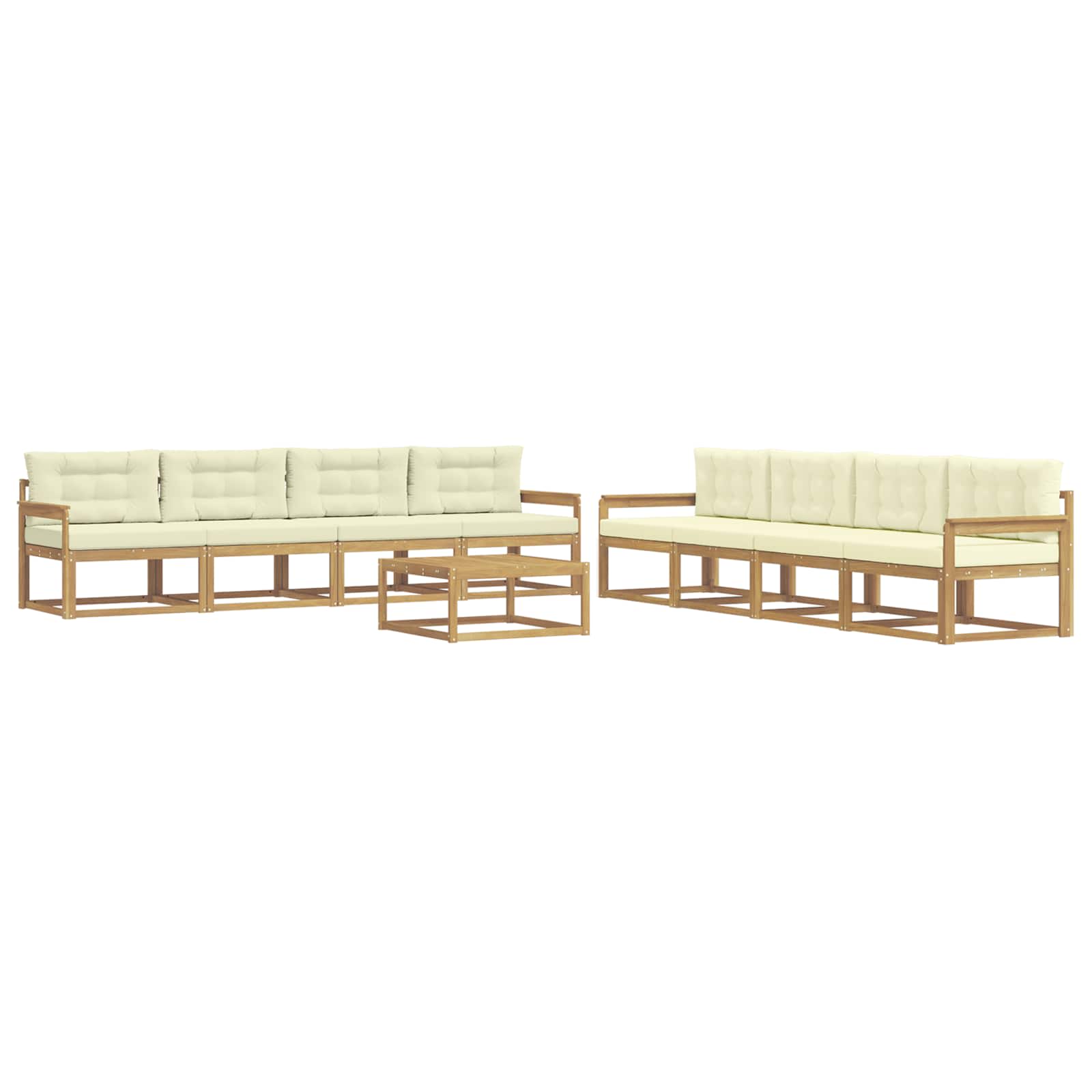 Outdoor-Sofagarnitur 9 pcs Weiß und Creme 79 x 79 x 37 cm