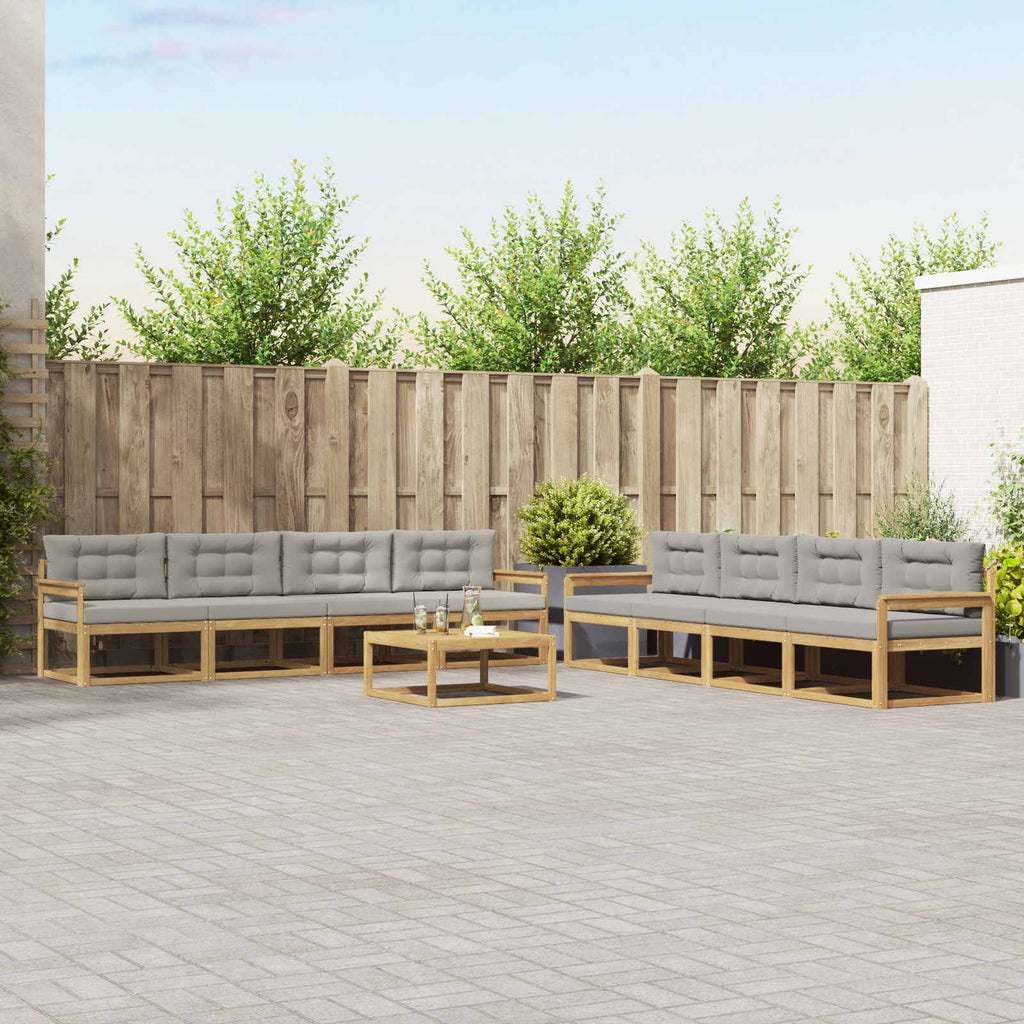 Outdoor-Sofagarnitur 9 pcs Weiß und Hellgrau 79 x 79 x 37 cm