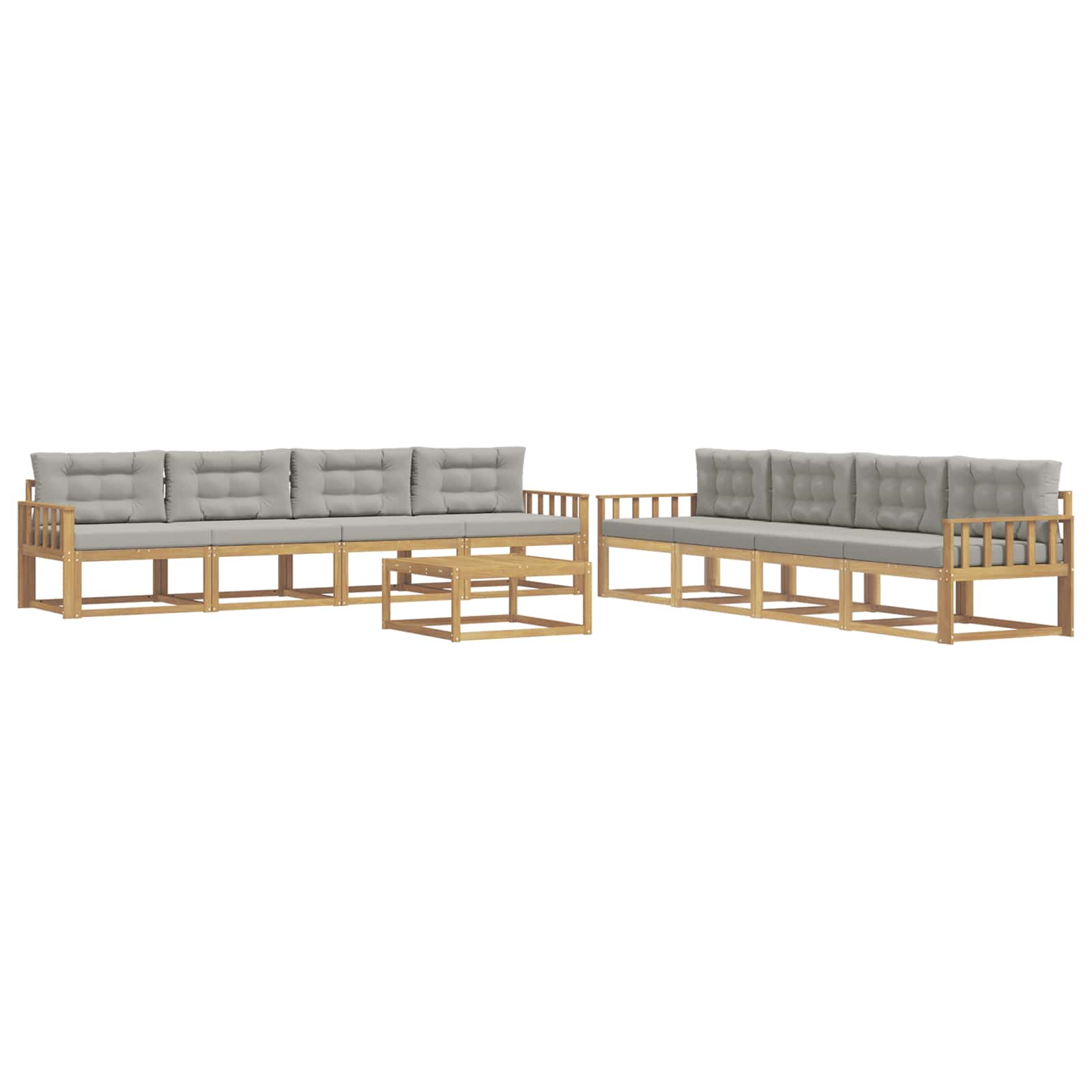 Outdoor-Sofagarnitur 9 pcs Weiß und Hellgrau 79 x 79 x 37 cm