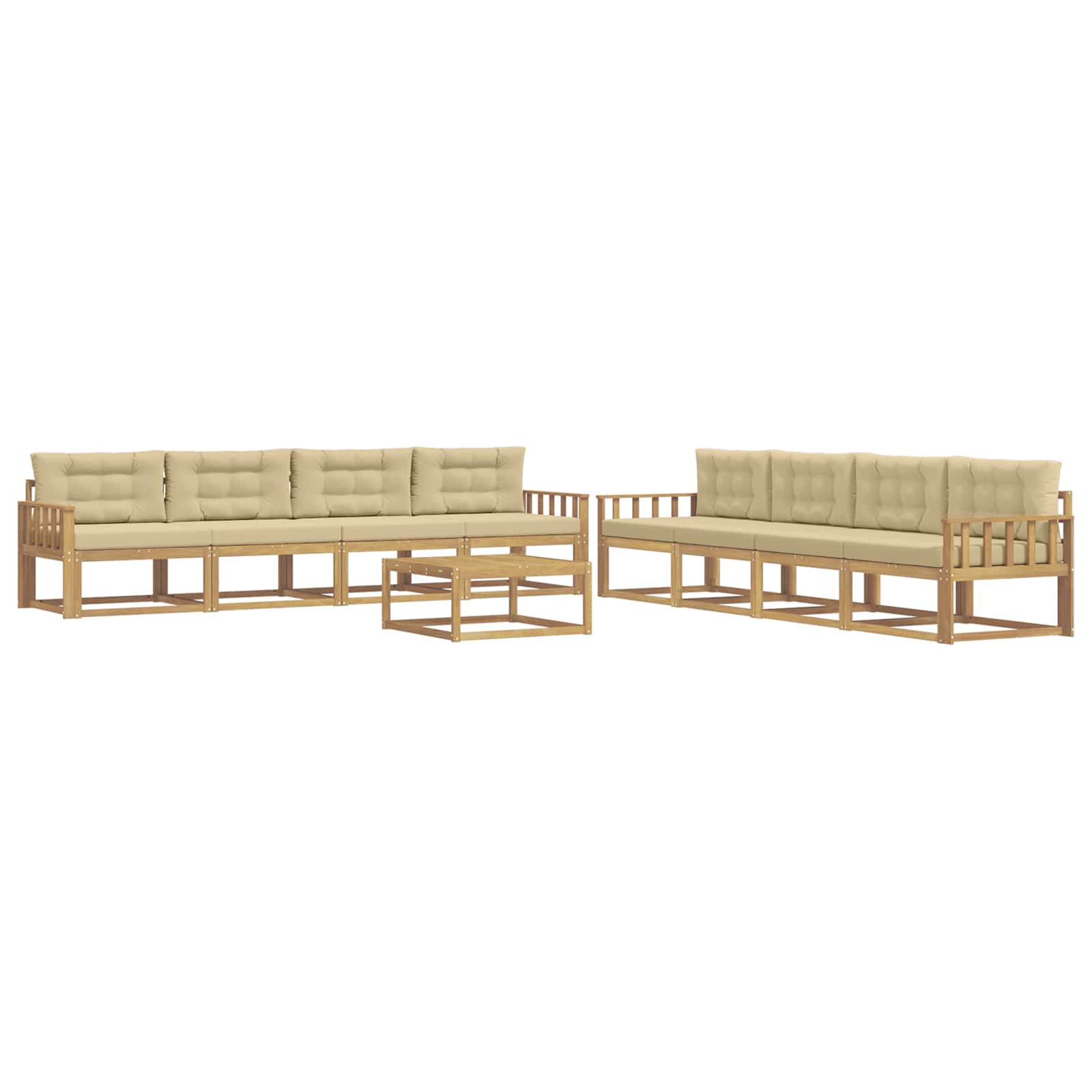 Outdoor-Sofagarnitur 9 pcs Weiß und Beige 79 x 79 x 37 cm