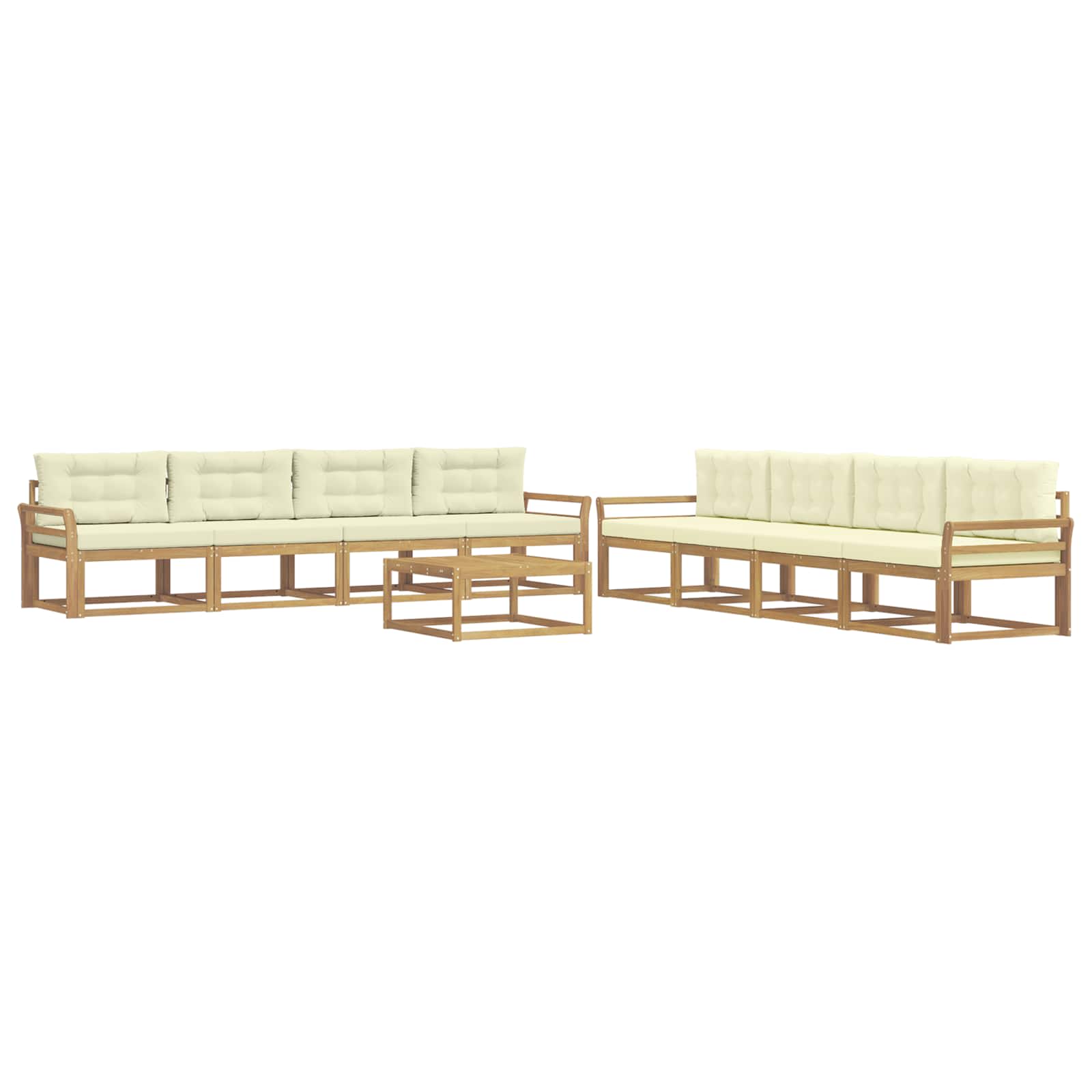 Outdoor-Sofagarnitur 9 pcs Weiß und Creme 79 x 79 x 37 cm