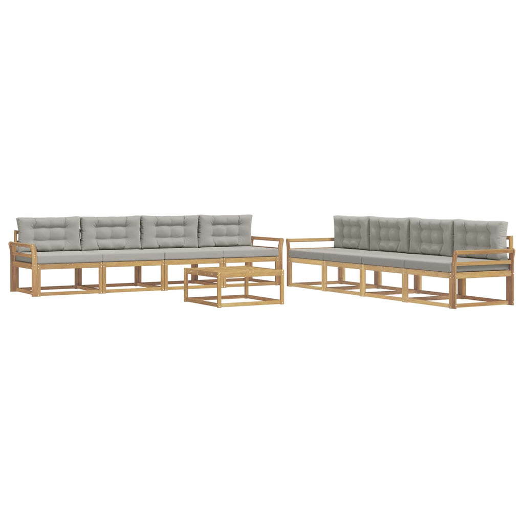 Outdoor-Sofagarnitur 9 pcs Weiß und Hellgrau 79 x 79 x 37 cm