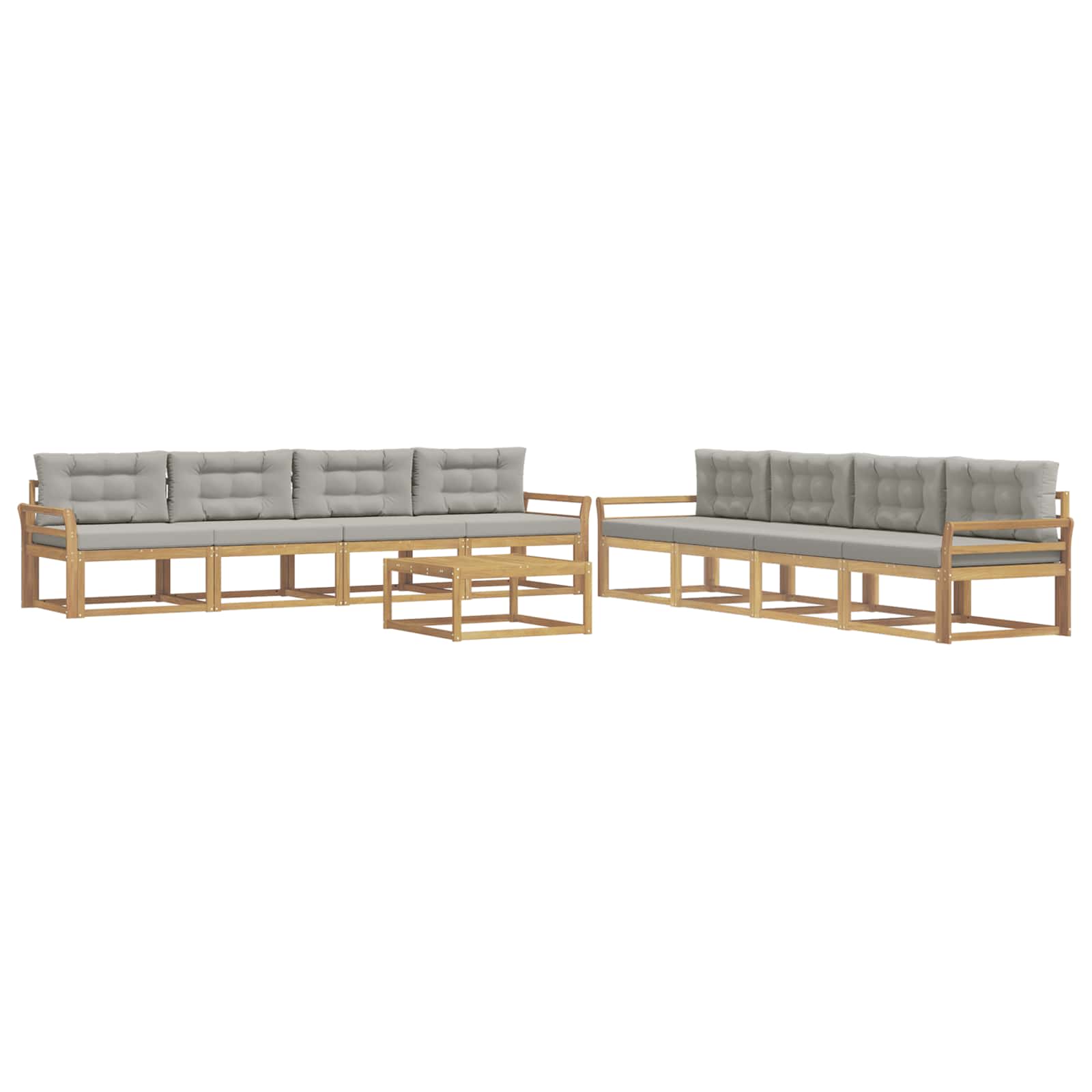 Outdoor-Sofagarnitur 9 pcs Weiß und Hellgrau 79 x 79 x 37 cm