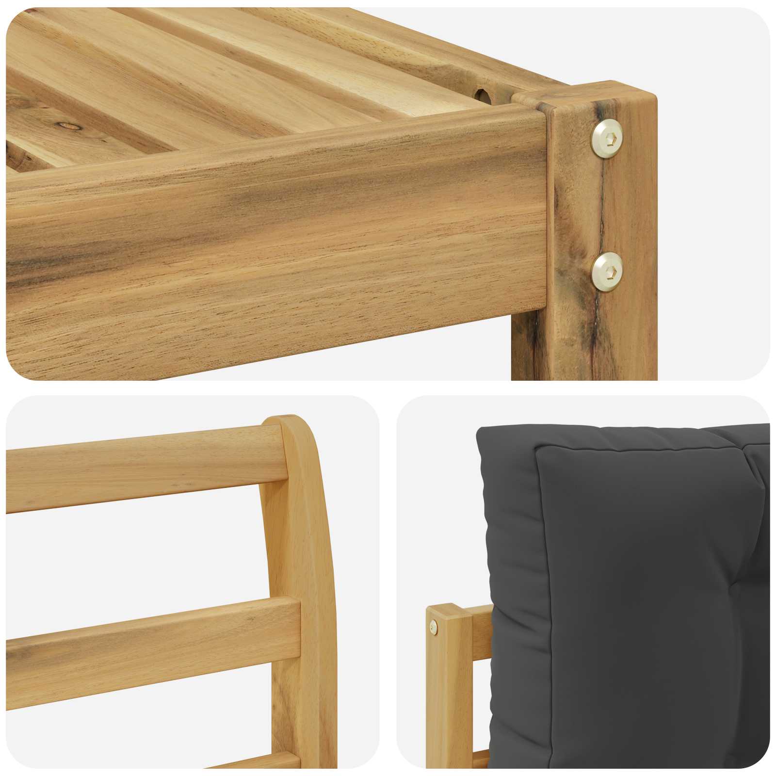 Outdoor-Sofagarnitur 9 pcs Weiß und Anthrazit 79 x 79 x 37 cm