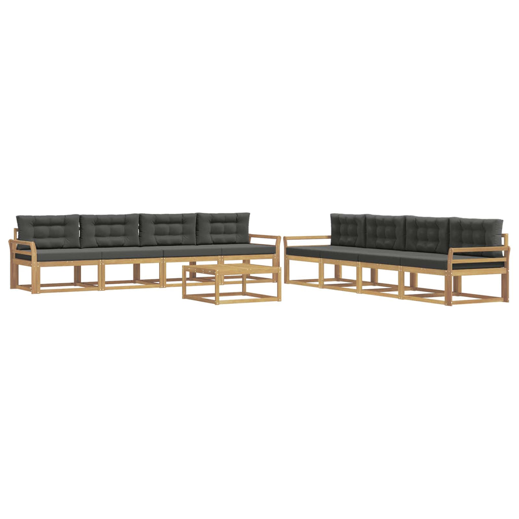 Outdoor-Sofagarnitur 9 pcs Weiß und Anthrazit 79 x 79 x 37 cm