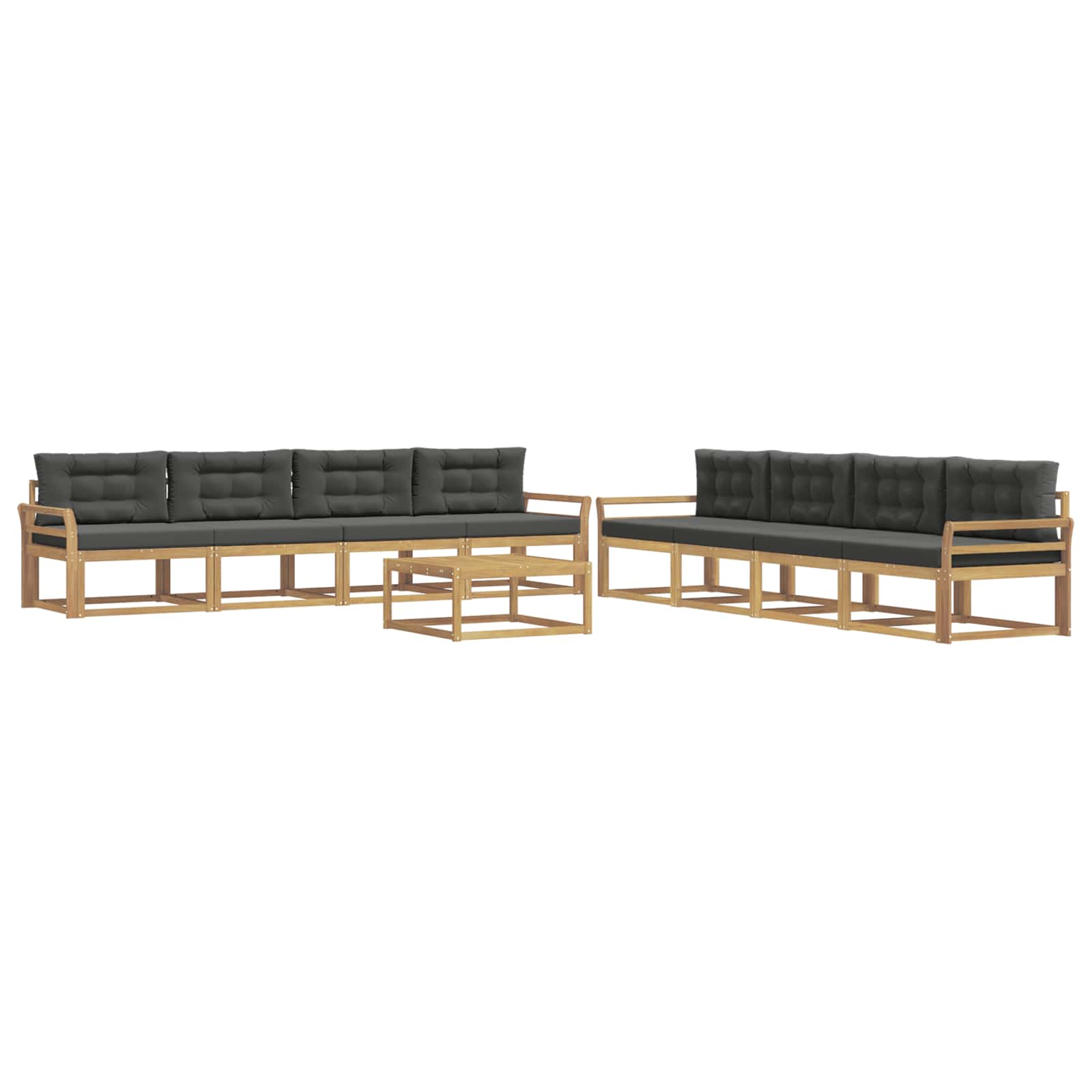Outdoor-Sofagarnitur 9 pcs Weiß und Anthrazit 79 x 79 x 37 cm