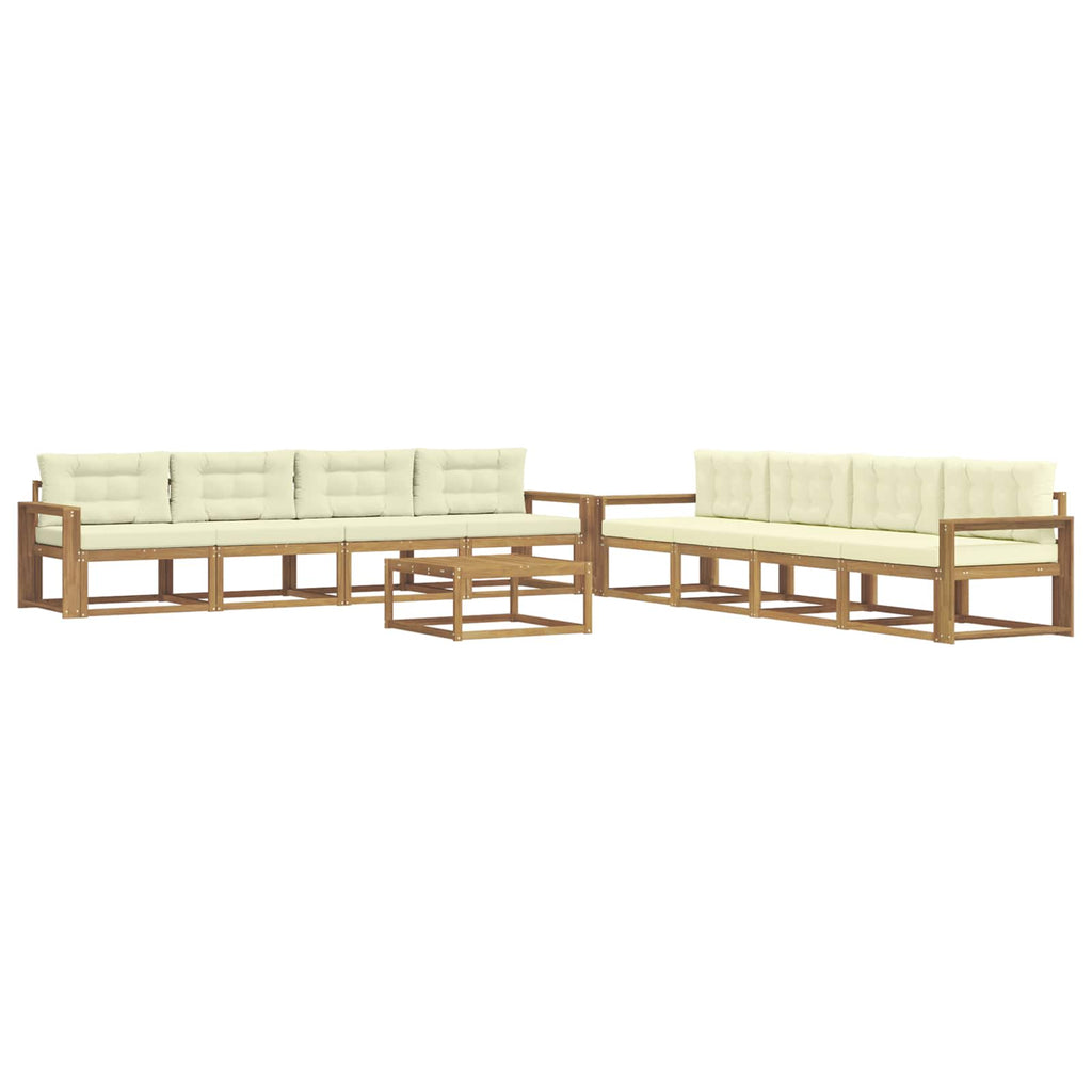 Outdoor-Sofagarnitur 9 pcs Weiß und Creme 79 x 79 x 37 cm