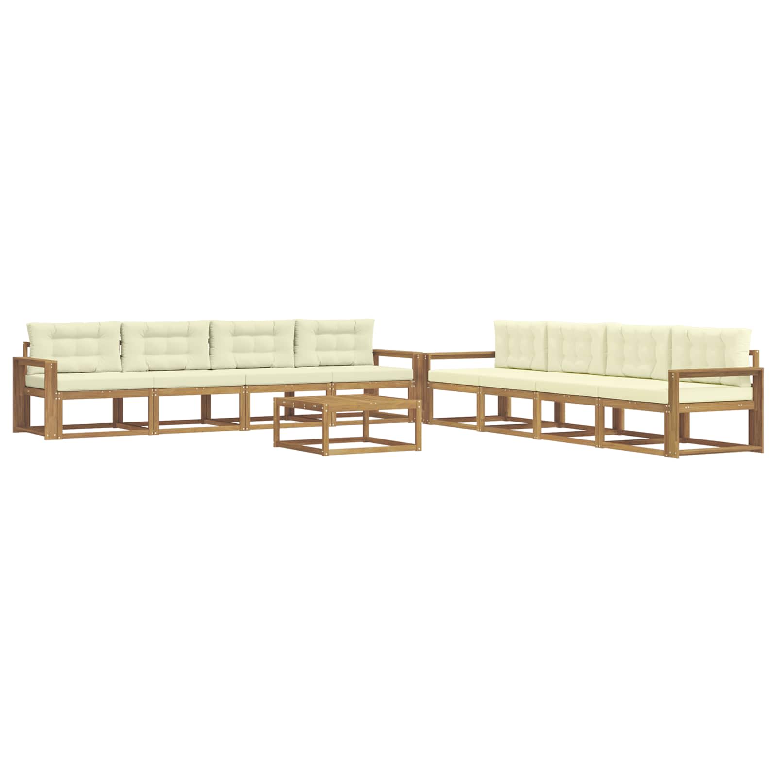Outdoor-Sofagarnitur 9 pcs Weiß und Creme 79 x 79 x 37 cm