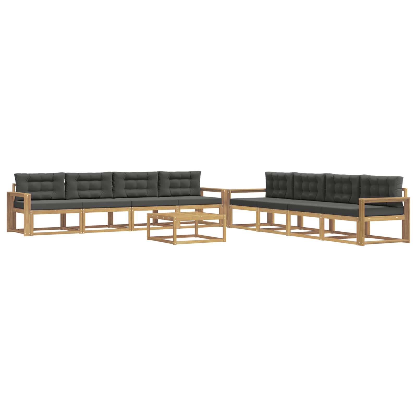 Outdoor-Sofagarnitur 9 pcs Weiß und Anthrazit 79 x 79 x 37 cm