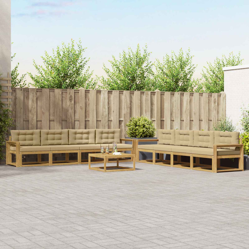 Outdoor-Sofagarnitur 9 pcs Weiß und Beige 79 x 79 x 37 cm