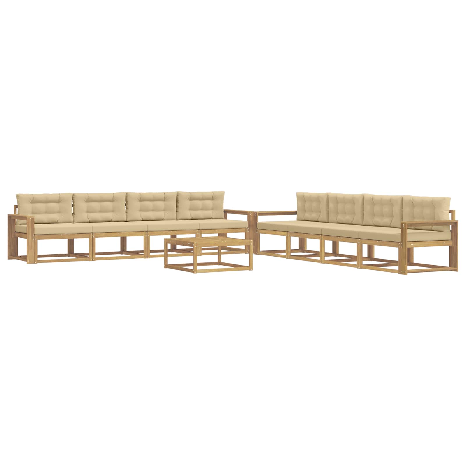 Outdoor-Sofagarnitur 9 pcs Weiß und Beige 79 x 79 x 37 cm